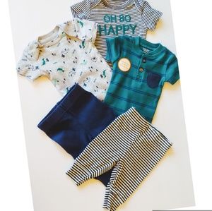 NWT Carter's Newborn 3 onesies / 2 pants bundle